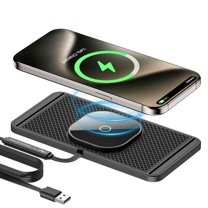 Car Magnetic Avoid Camera Wireless Charging Anti-slip Pad(USB Interface 1m)