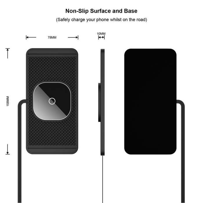 Car Magnetic Avoid Camera Wireless Charging Anti-slip Pad(TYPE-C Interface 1m)