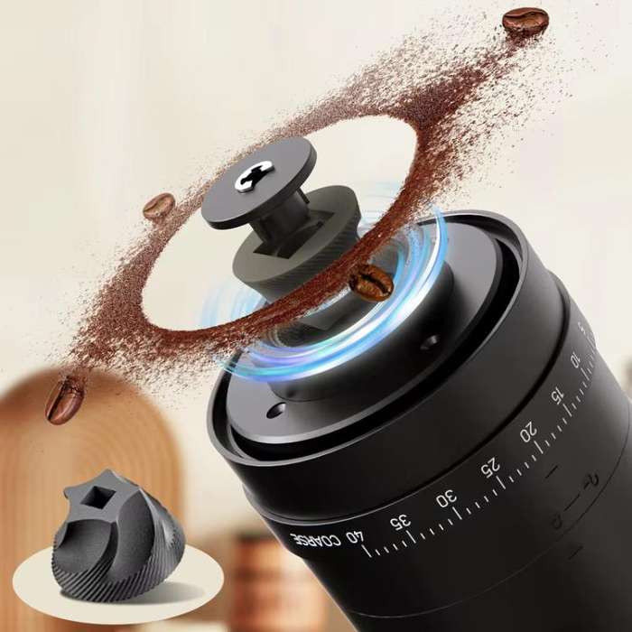 Portable Electric Coffee Grinder with 40 Adjustable Settings Rechargeable USB-C Ceramic Burr Mill...