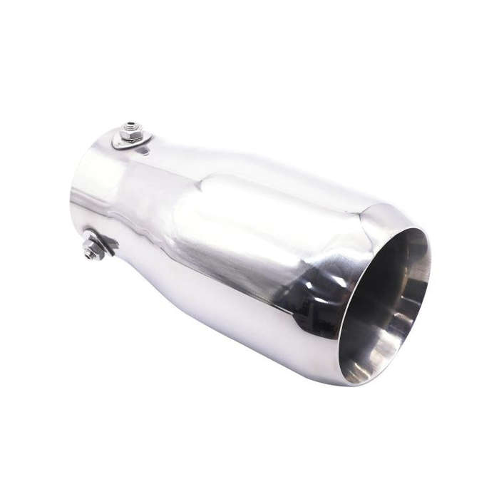 76MM Automotive Stainless Steel Double-layer Muffler Exhaust Pipe(Silver)