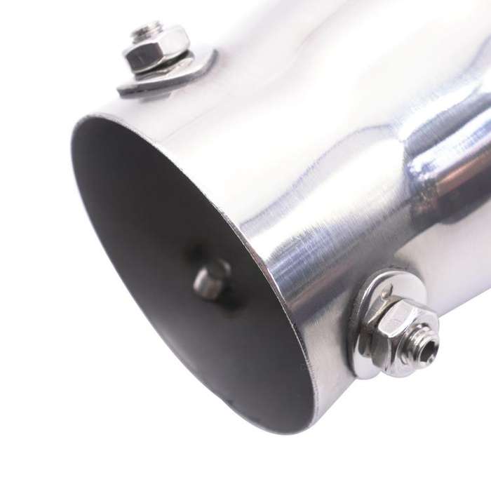76MM Automotive Stainless Steel Double-layer Muffler Exhaust Pipe(Silver)