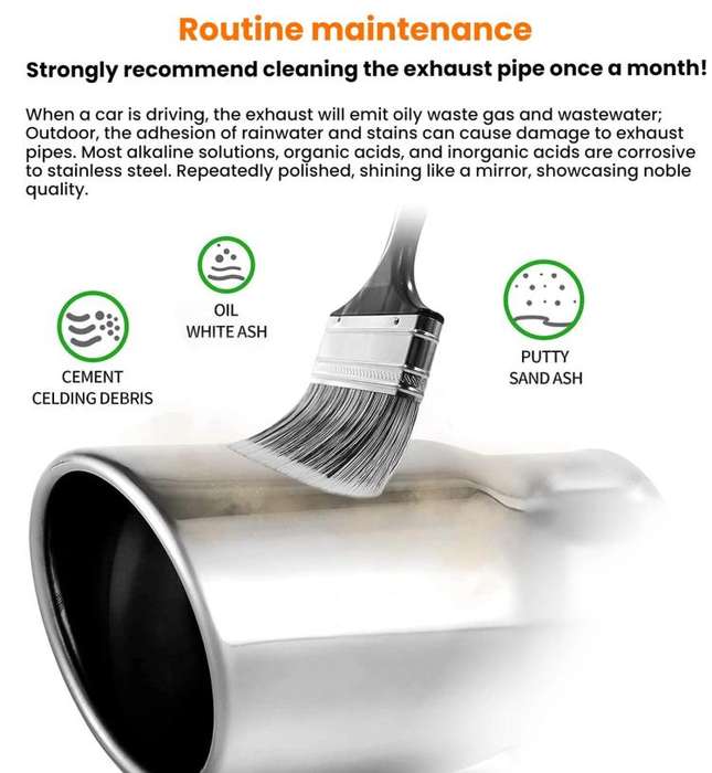 76MM Automotive Stainless Steel Double-layer Muffler Exhaust Pipe(Silver)