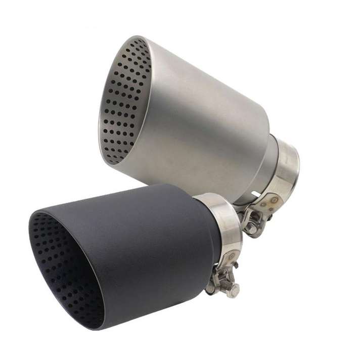 Car Inclined Stainless Steel Muffler Exhaust Pipe, Size: 76x101mm Silver