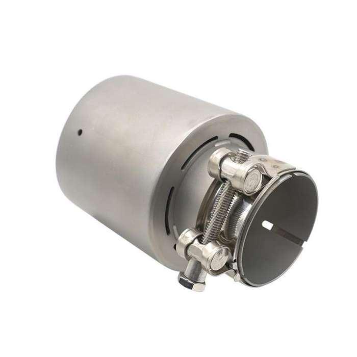Car Inclined Stainless Steel Muffler Exhaust Pipe, Size: 76x101mm Silver