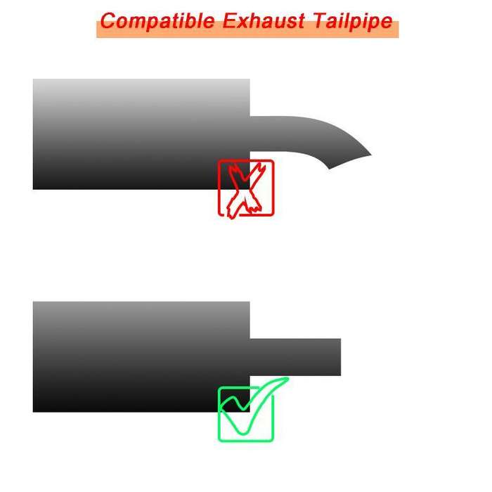 Car Inclined Stainless Steel Muffler Exhaust Pipe, Size: 76x101mm Black