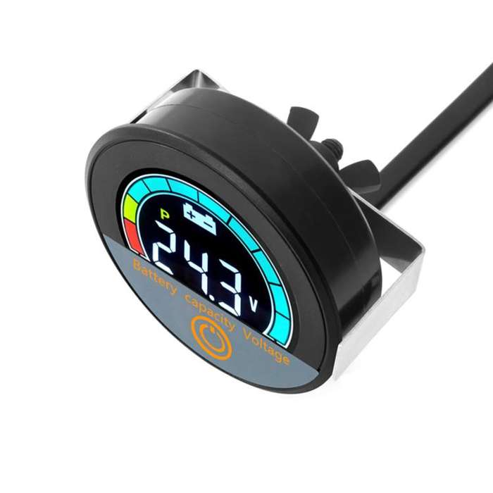 DC 8-100V Lithium Lead-acid Battery Circular Digital Display Meter, Specification: Embedded Insta...