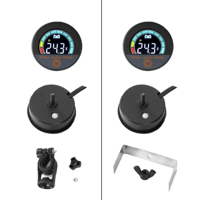 DC 8-100V Lithium Lead-acid Battery Circular Digital Display Meter, Specification: Embedded Insta...