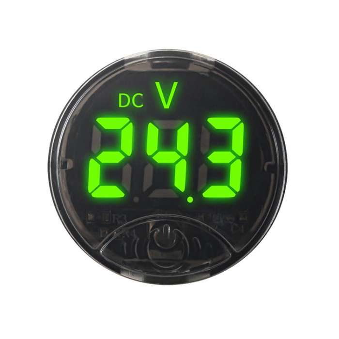 LED Digital Display Circular Voltage Meter, Color: Green DC 7-120V