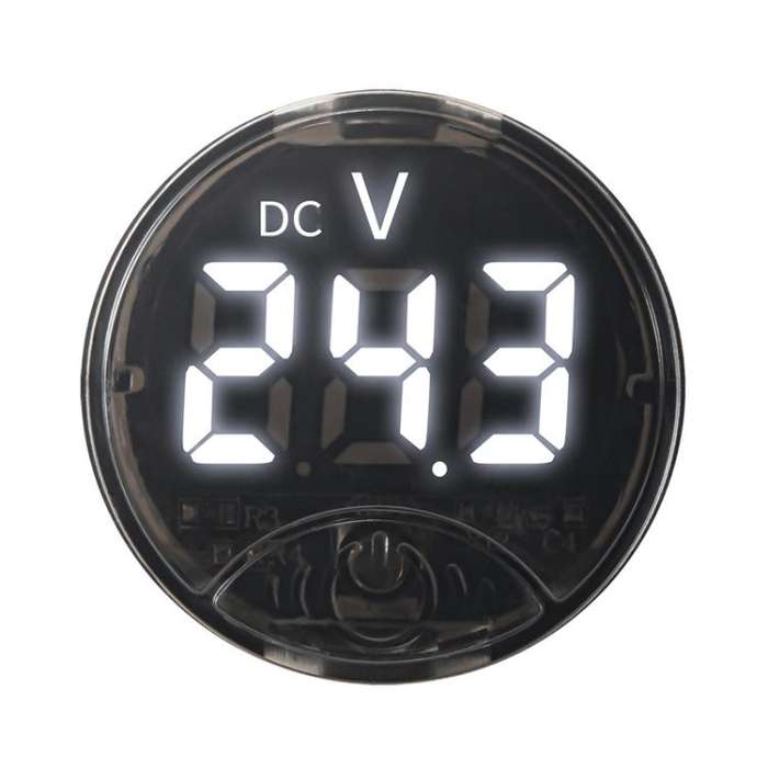 LED Digital Display Circular Voltage Meter, Color: White DC 7-120V