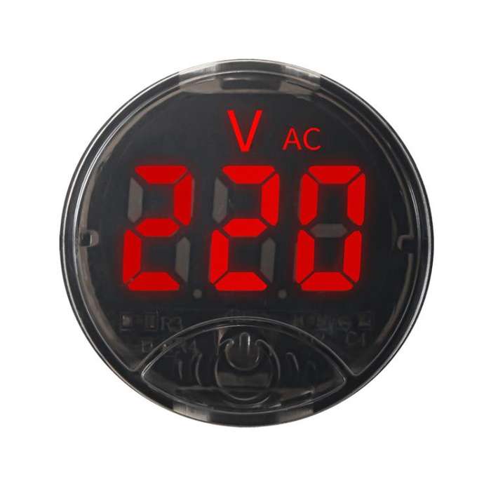 LED Digital Display Circular Voltage Meter, Color: Red AC 65-265V