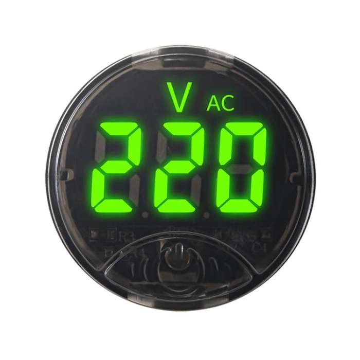 LED Digital Display Circular Voltage Meter, Color: Green AC 65-265V