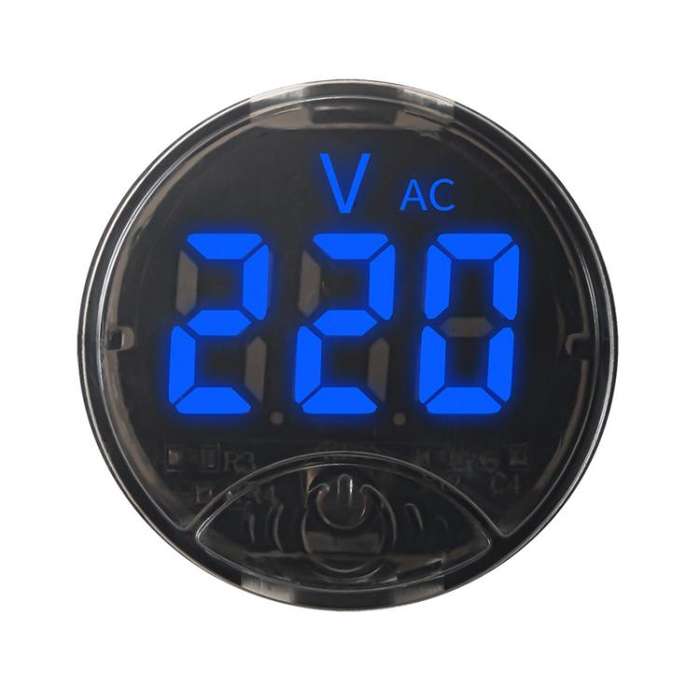 LED Digital Display Circular Voltage Meter, Color: Blue AC 65-265V