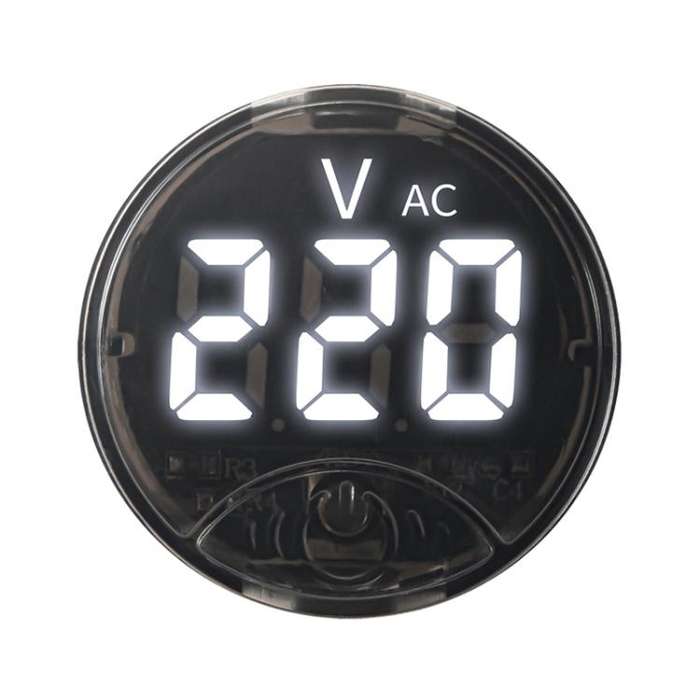 LED Digital Display Circular Voltage Meter, Color: White AC 65-265V