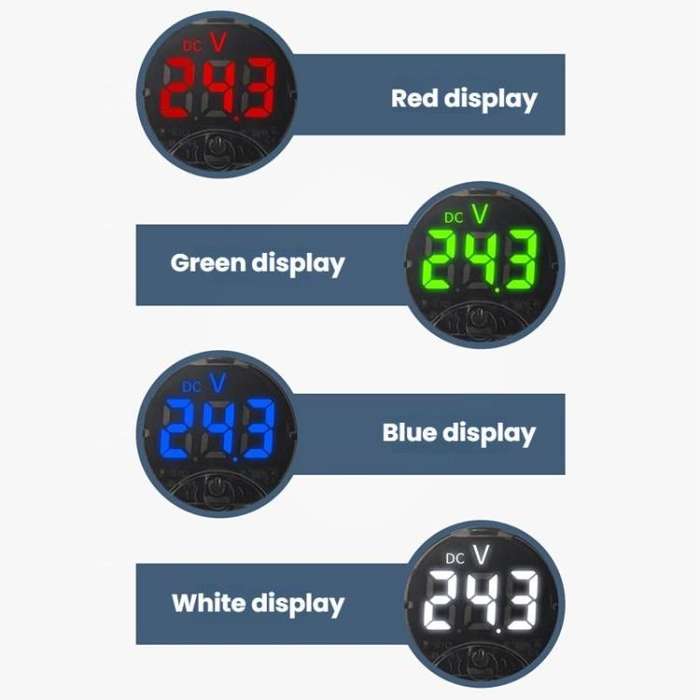 LED Digital Display Circular Voltage Meter, Color: Green DC 7-120V