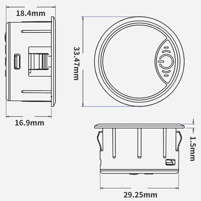 LED Digital Display Circular Voltage Meter, Color: Green DC 7-120V