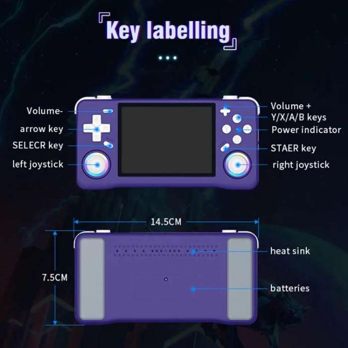 XF35H 3.5-Inch Retro Handheld Game Console With Linux System And RGB Light Pocket Video Game Play...