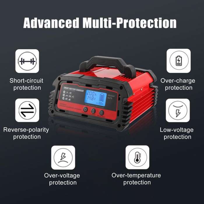 DMD 12V/24V Universal Intelligent Pulse Repair Battery Charger(UK Plug)