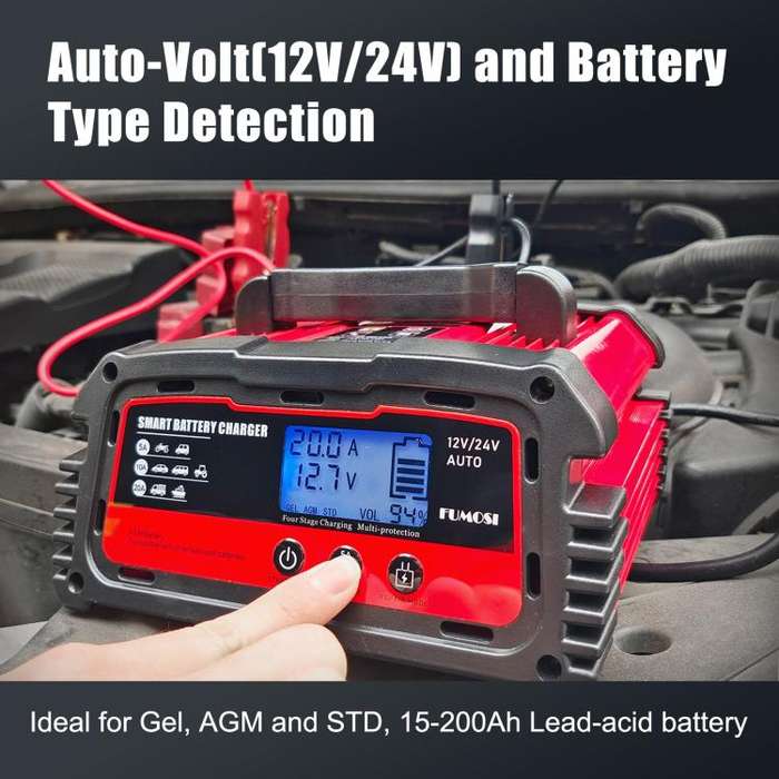 DMD 12V/24V Universal Intelligent Pulse Repair Battery Charger(UK Plug)