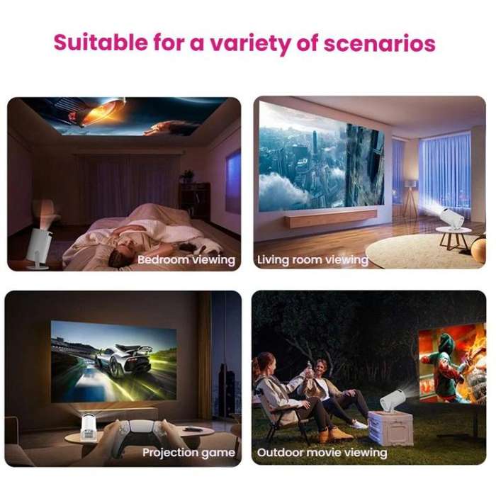 HY200 Home 1080P Projector Mini HD Smart WiFi Projector UK Plug