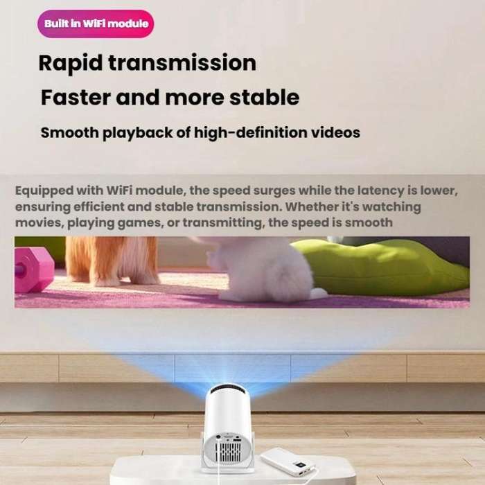 HY200 Home 1080P Projector Mini HD Smart WiFi Projector UK Plug