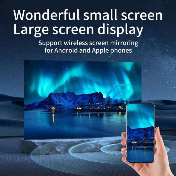 K300 Home 1080P Wireless Projector Mini 4K HD Smart Projector EU Plug(Black)