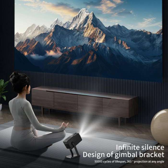 K300 Home 1080P Wireless Projector Mini 4K HD Smart Projector US Plug(White)