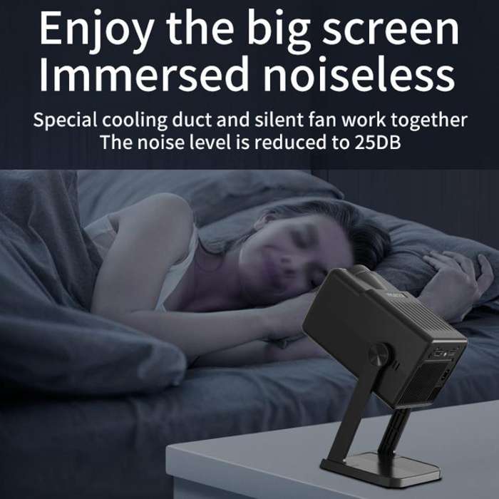 K300 Home 1080P Wireless Projector Mini 4K HD Smart Projector UK Plug(Black)