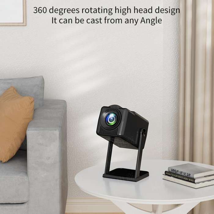K300 Home 1080P Wireless Projector Mini 4K HD Smart Projector EU Plug(Black)