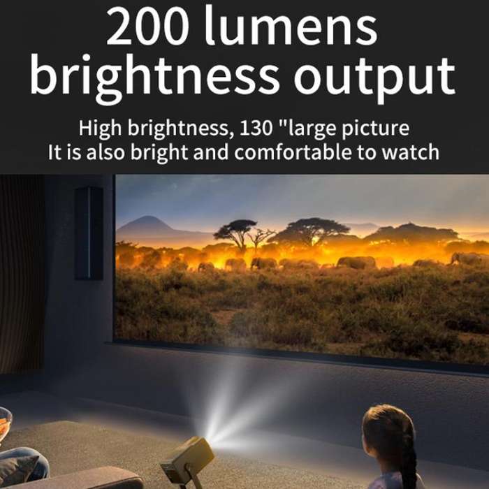 K300 Home 1080P Wireless Projector Mini 4K HD Smart Projector UK Plug(Black)