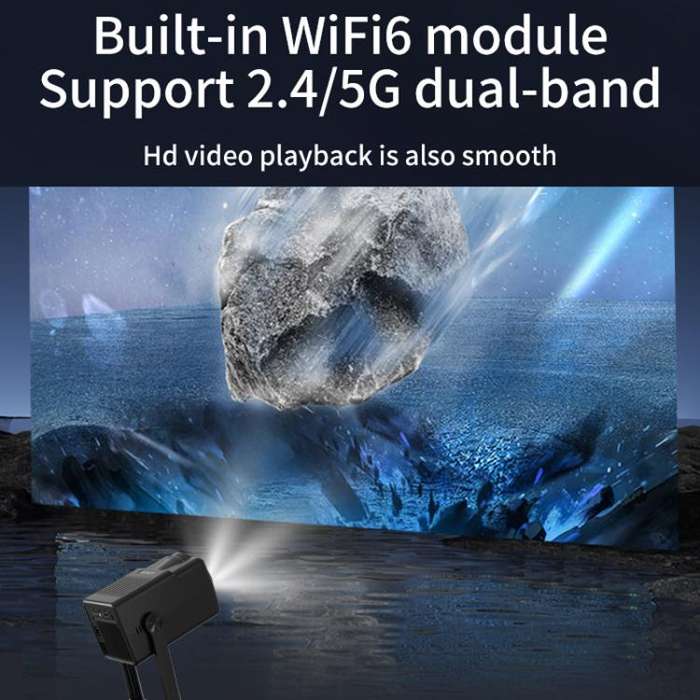 K300 Home 1080P Wireless Projector Mini 4K HD Smart Projector UK Plug(Black)