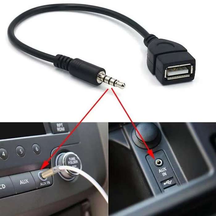 10pcs 3.5mm Male Round Head To USB 2.0 Female USB Disk Car MP3 Data Transmission Cable(Black)