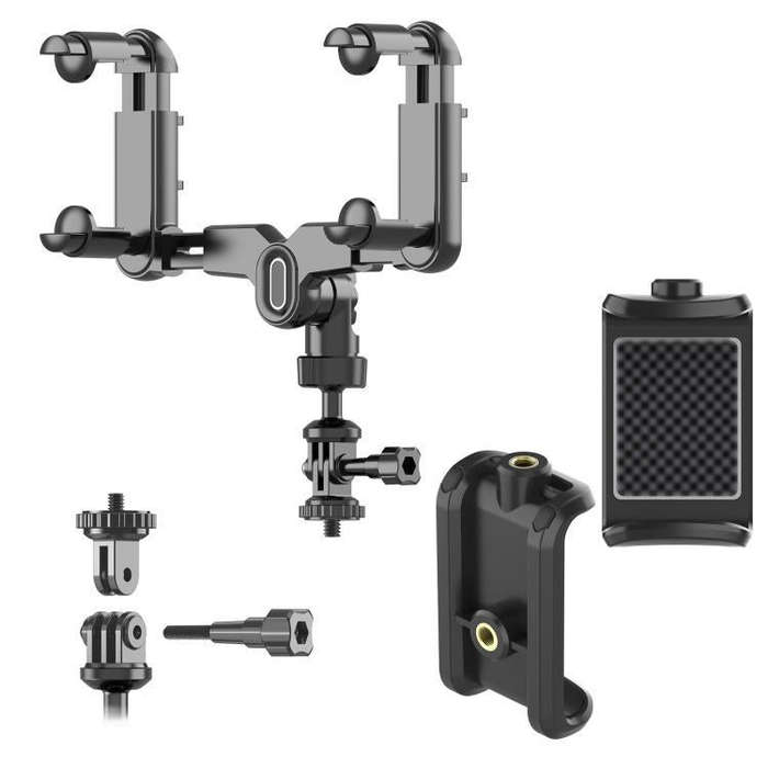 Car Rearview Mirror Bracket Camera Mobile Phone Fixing Base Accessories(With Phone Clip)