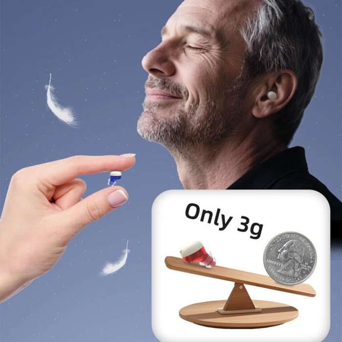 Wireless Invisible Hearing Aid With Digital Display Charging Case & Touch Control Black+Black