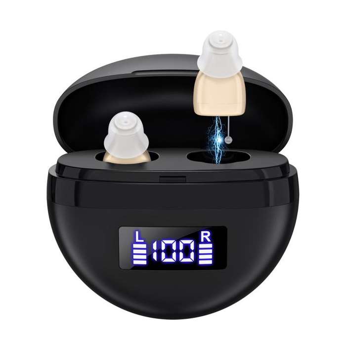Hearing Aids With Digital Display Charging Case Noise Cancelling Invisible In-Ear Sound Amplifier...