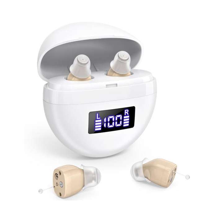 Hearing Aids With Digital Display Charging Case Noise Cancelling Invisible In-Ear Sound Amplifier...