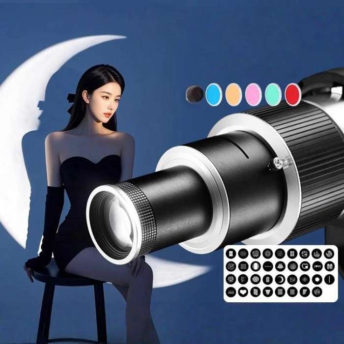 Adjustable Focus DIY Optical Snoot for Bowens Mount Flash Conical Lens Photography Light Modifier...