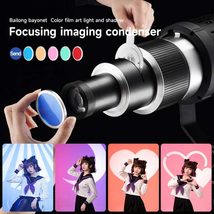 Adjustable Focus DIY Optical Snoot for Bowens Mount Flash Conical Lens Photography Light Modifier...