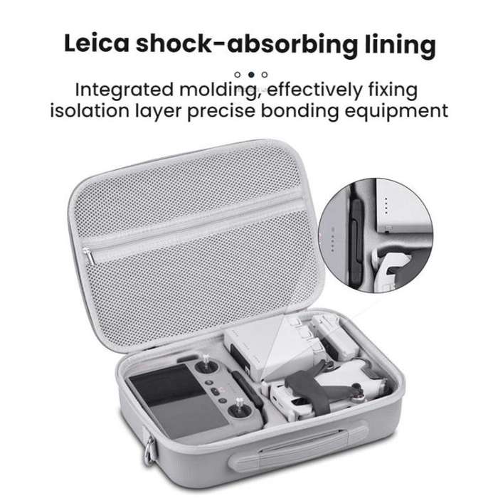 For DJI MINI 4 PRO BRDRC Remote Control Accessories Storage Handbag(Gray)