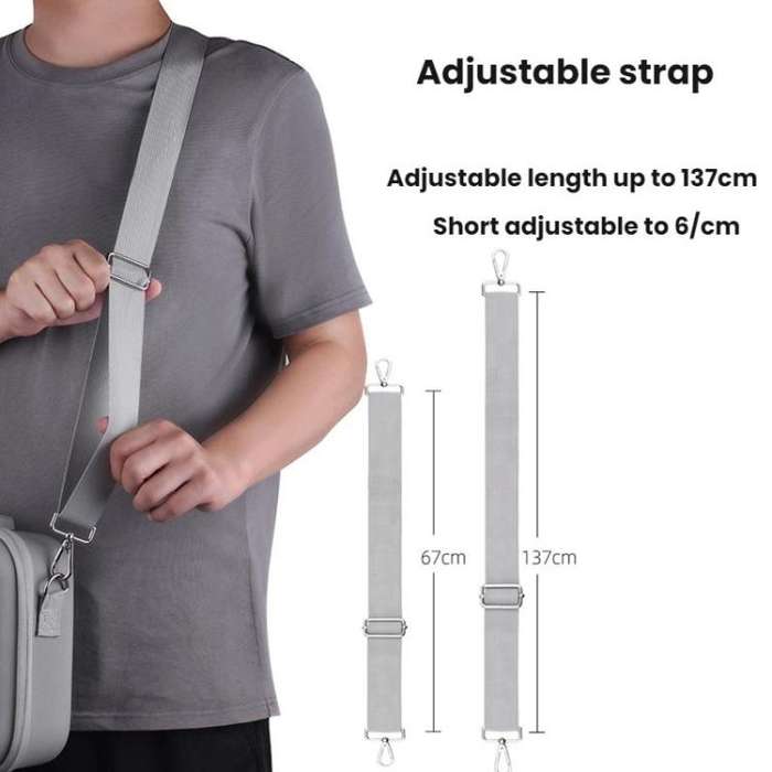 For DJI MINI 4 PRO BRDRC Remote Control Accessories Storage Handbag(Gray)