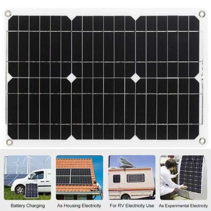 Gurxun 200W Modified Wave Inverter With 18W Solar Panel + 30A Controller Dual Socket + 2 USB + 2 ...
