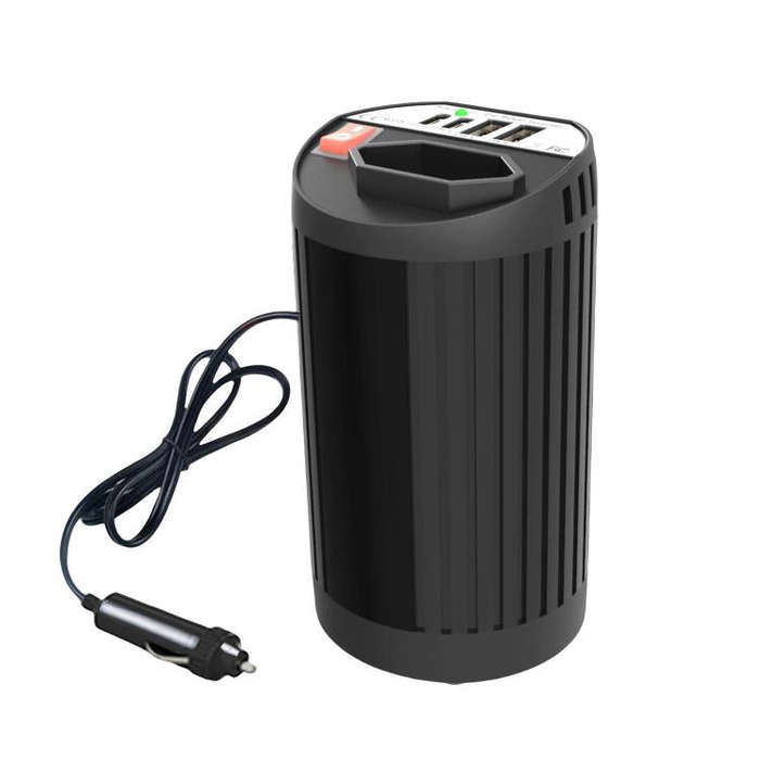 Gurxun 200W Modified Wave Intelligent Car Inverter Dual USB + Dual Type-C Port Car Power Converte...