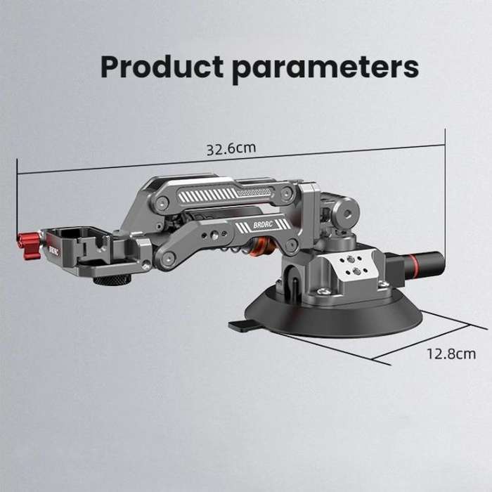For DJI OSMO POCKET 3 BRDRC Car Suction Cup Expansion Fixed Clip Shock Absorber Bracket(PO3016)