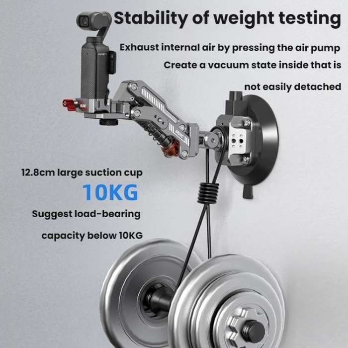 For DJI OSMO POCKET 3 BRDRC Car Suction Cup Expansion Fixed Clip Shock Absorber Bracket(PO3016)
