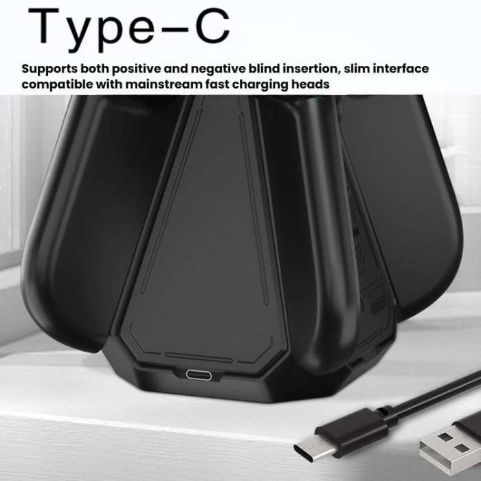 For Nintendo Switch 2 Joy-Con Controllers 4 In 1 Triangular Charging Base With RGB Light(White)