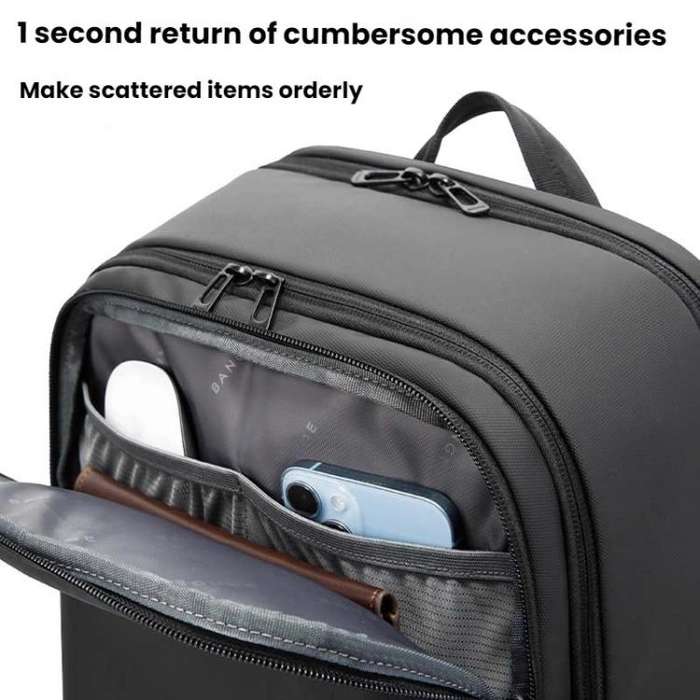 BANGE BG-3068 Men Light Business Commuting Computer Bag Student Schoolbag(Grey)