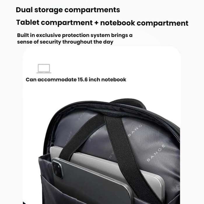 BANGE BG-3068 Men Light Business Commuting Computer Bag Student Schoolbag(Grey)