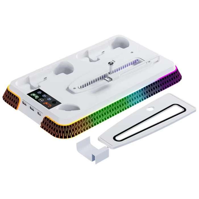 For PS5 Pro / PS5 Slim / PS5 Multifunctional Cooling Base With Dual Handle Charging Dock, Style: ...