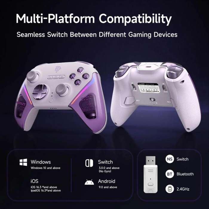 EasySMX D10 Wireless Gaming Controller with Dual-Mode Triggers & TMR Hall Effect Joysticks Chargi...