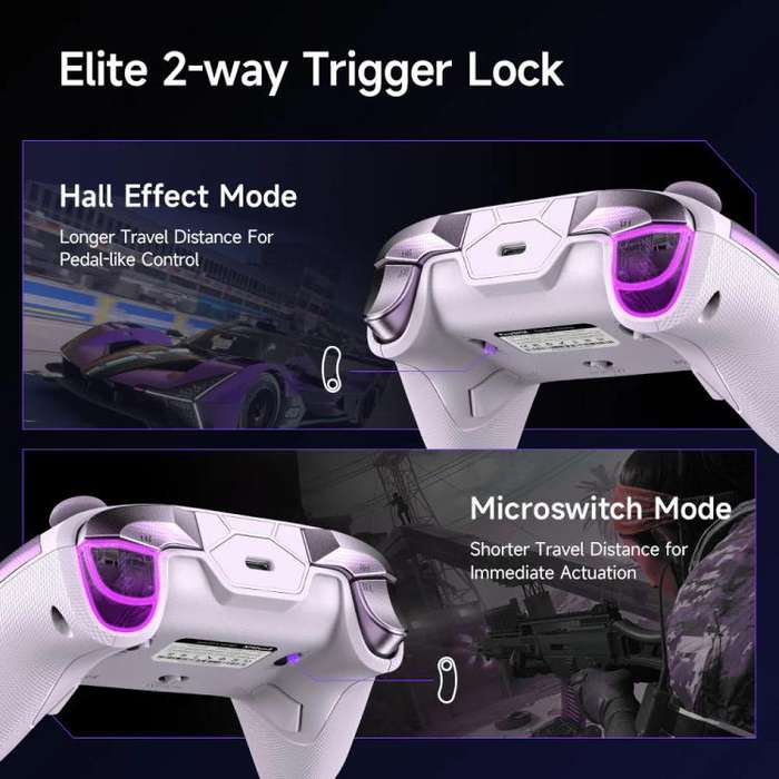 EasySMX D10 Wireless Gaming Controller with Dual-Mode Triggers & TMR Hall Effect Joysticks Chargi...