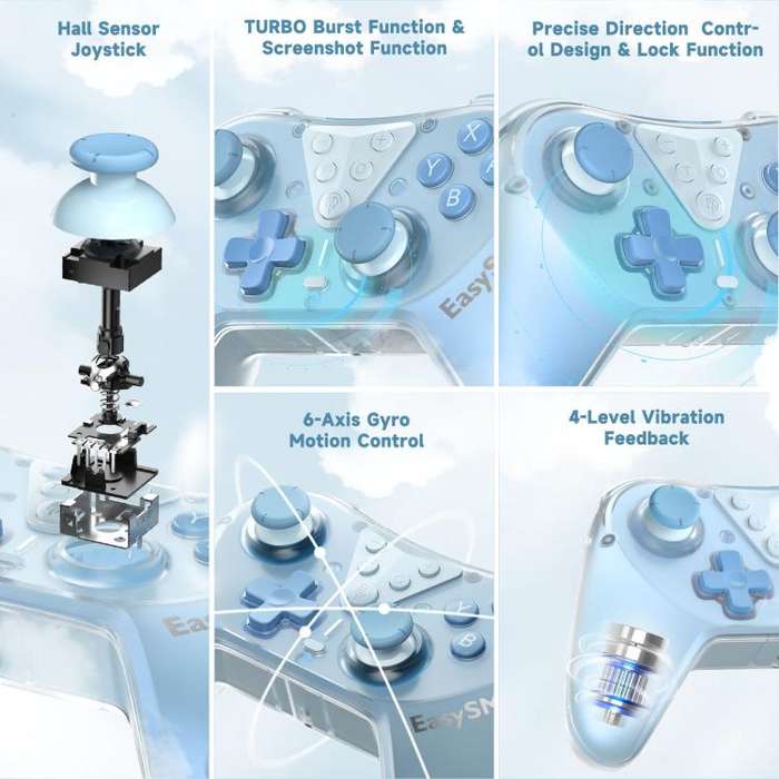 EasySMX T39 Hall Effect 3D Joystick Gaming Controller For Nintendo Switch/Switch Lite/Switch OLED...